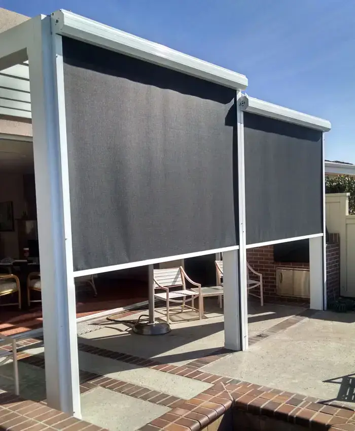 Drop Shades and Sun Screens for Aluminum, Wood Patios
