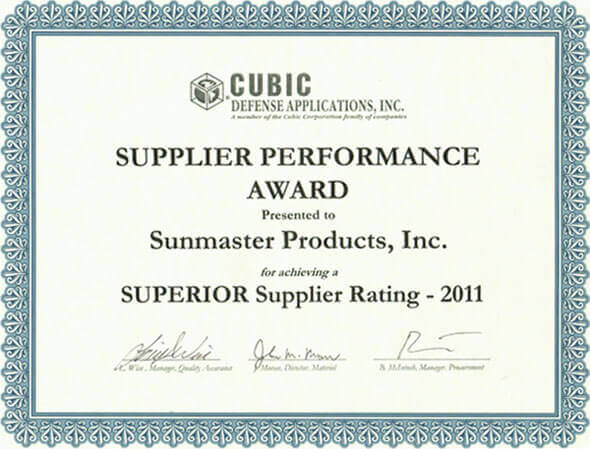 Contract Sewing Supplier Performance Award 2011
